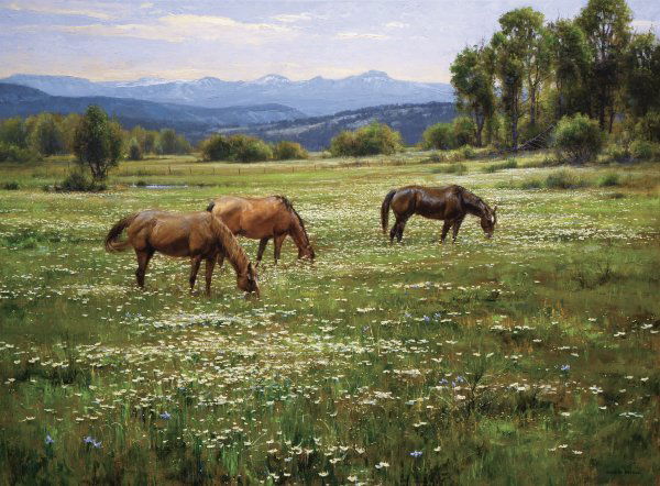 Robert Peters - Amid Summer Blooms: Robert Peters - Amid Summer Blooms Giclee on Canvas - Signed & Numbered Dimensions: 30 x 45 Edition Size: 195