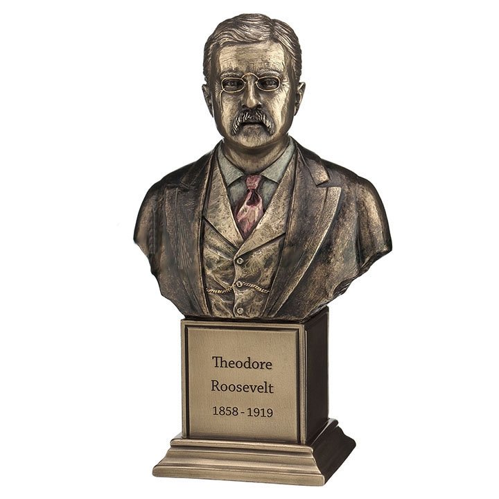 Bronze Art: Theodore Roosevelt Material: Cold Cast Bronze Size: (H)7 1/2