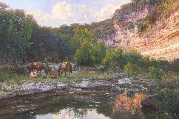 Bob Wygant - Cowboy Coffee Time: Bob Wygant - Cowboy Coffee Time Giclee on Canvas, Open Edition Dimensions: 12 x 9 Edition Size: Open