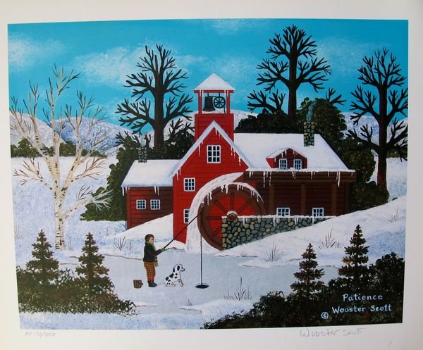 Jane Wooster Scott: Jane Wooster Scott Patience Hand Signed Limited Ed. Lithograph