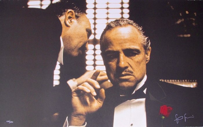 Celebrity Memorabilia: Steve Schapiro Godfather The Whisper Hand Signed Ltd Ed Lithograph Marlon Brando