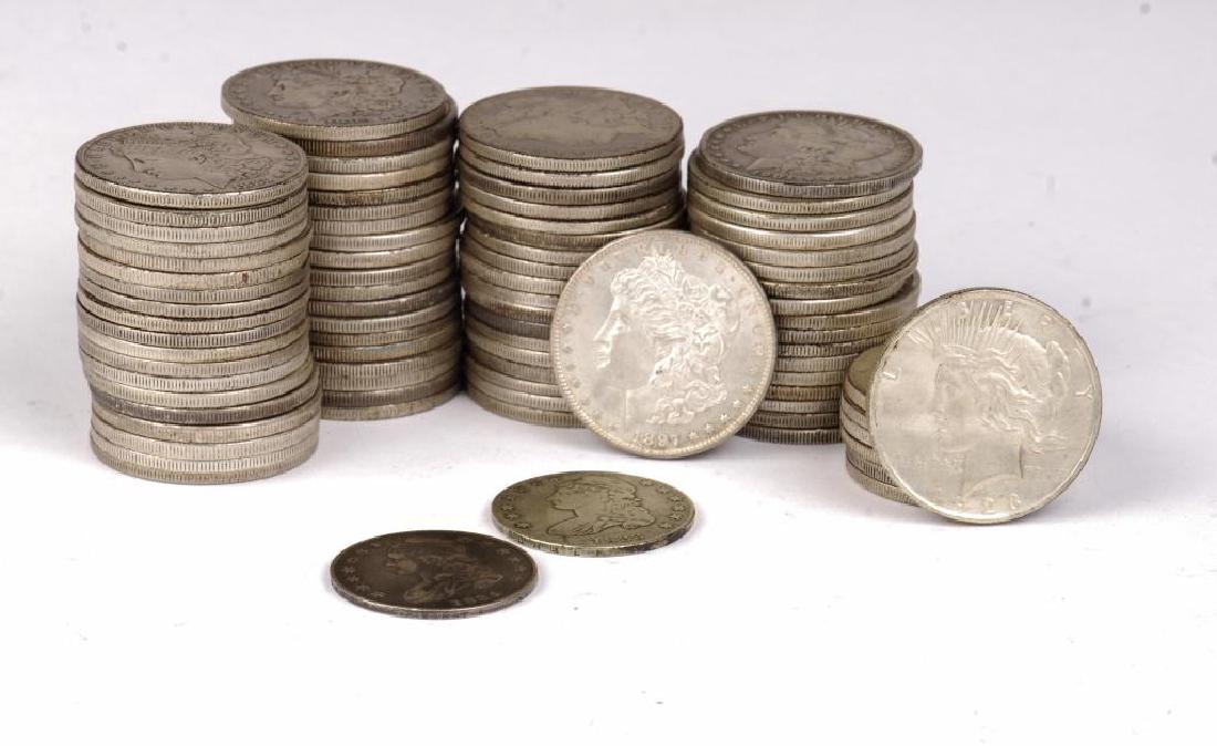 (74) MORGAN, (7) PEACE DOLLARS, (2) BUST & CAP (1 of 7)