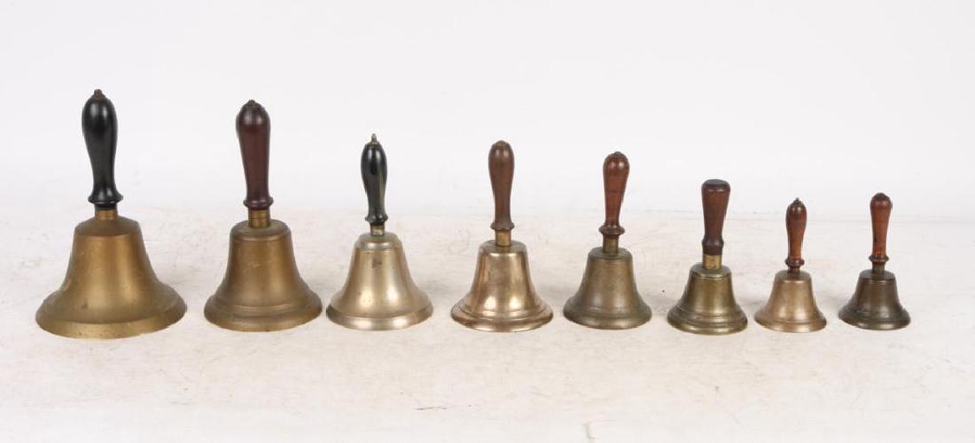 (8) ANTIQUE GRADUATING BRASS HAND BELLS (1 of 11)