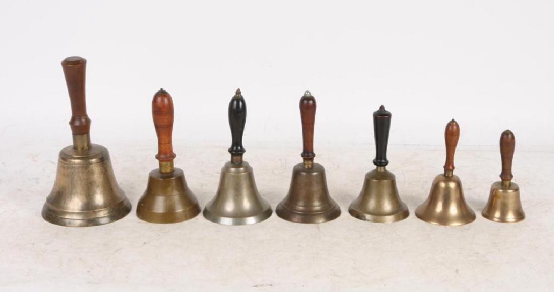 (7) ANTIQUE GRADUATING BRASS HAND BELLS (1 of 10)