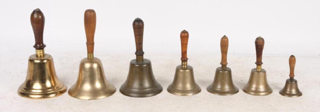 (7) ANTIQUE GRADUATING BRASS HAND BELLS (1 of 11)
