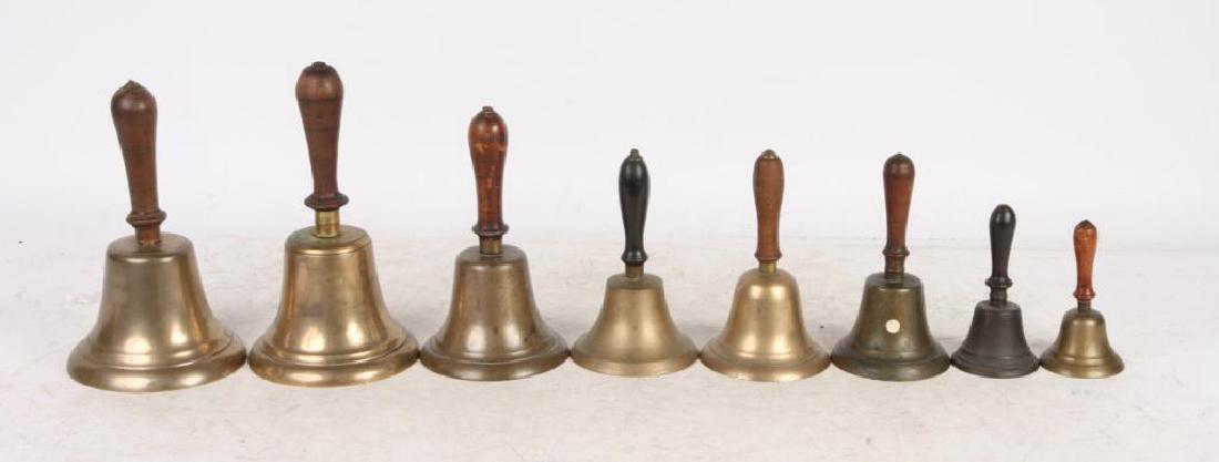 (8) ANTIQUE GRADUATING BRASS HAND BELLS (1 of 11)