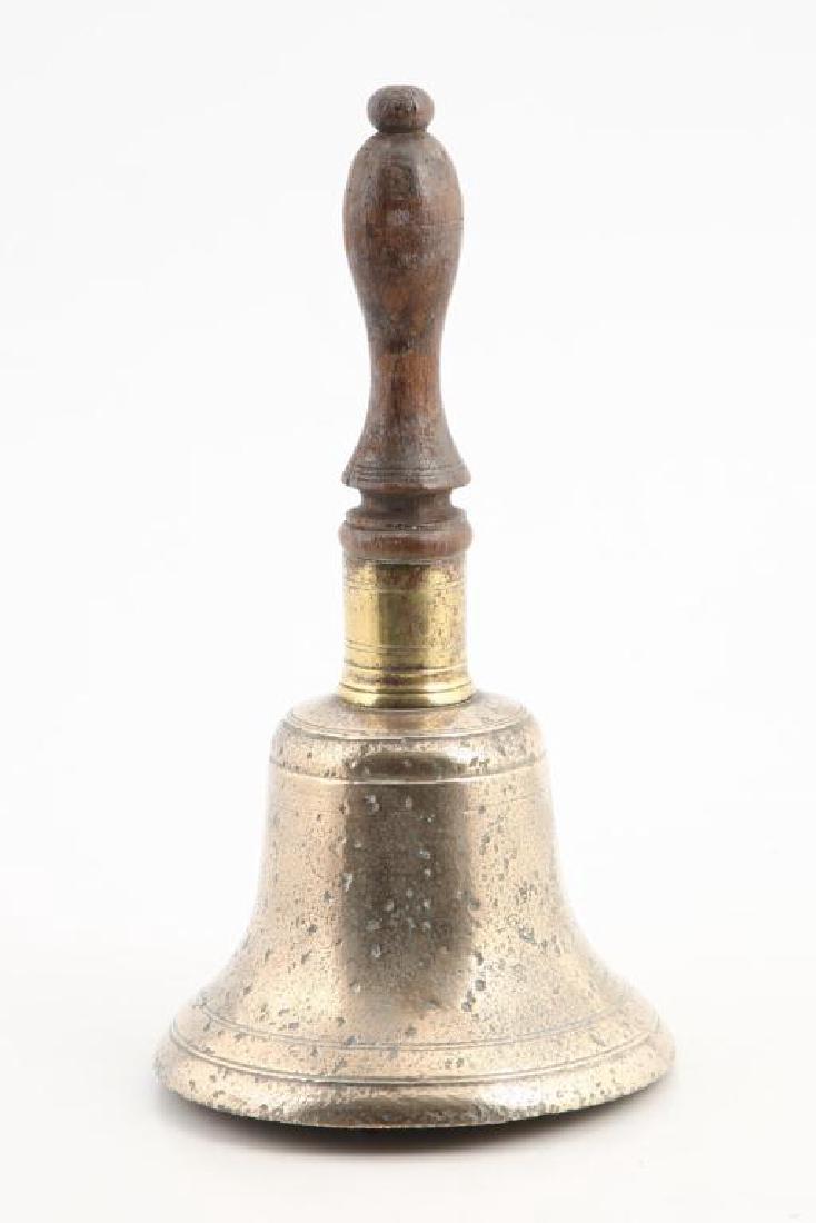 EXTREMELY LARGE HAND BELL w/ WROUGHT IRON CLAPPER (1 of 6)