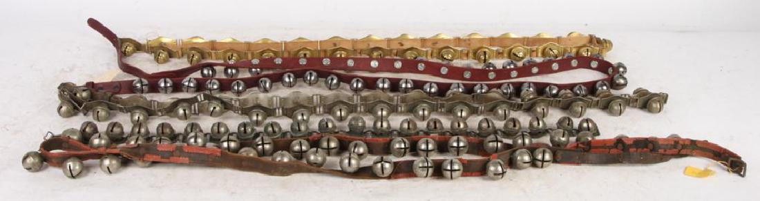 (5) SLEIGH BELLS ON LEATHER AND BRASS HINGE STRAPS (1 of 6)