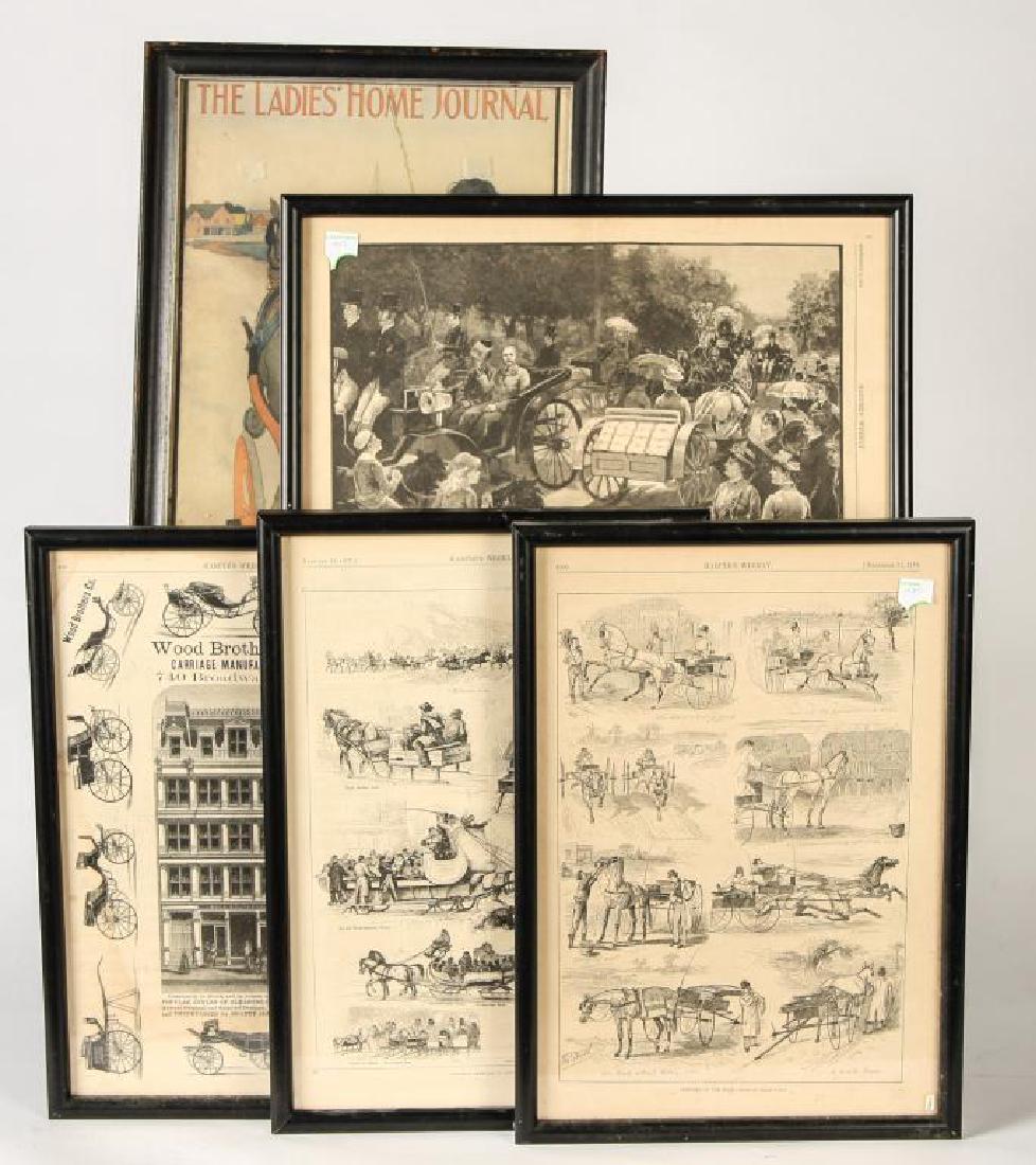 (4) COACHING PRINTS FROM HARPERS & (1) LADIES HOME (1 of 5)