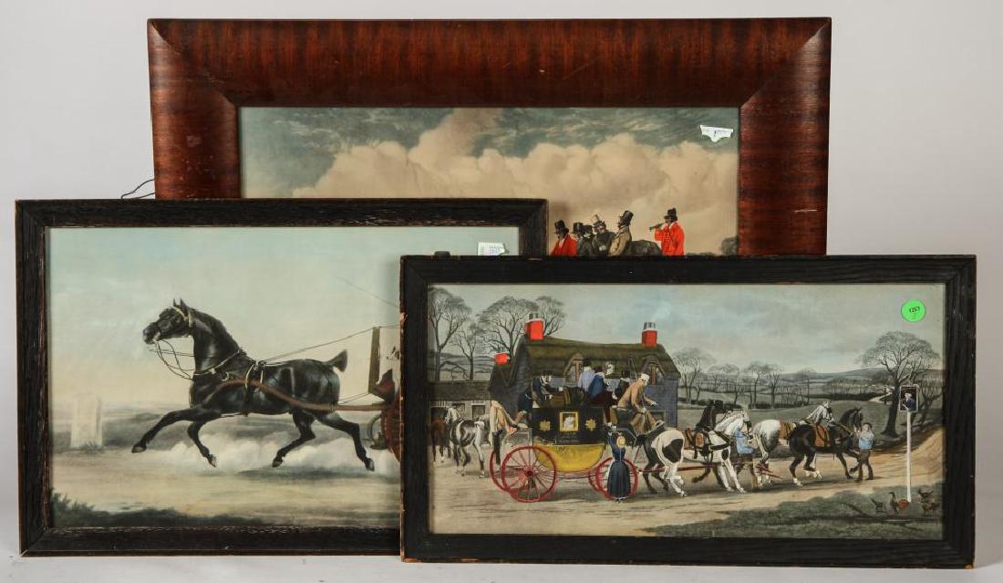 (3) BRIGHT (19th c) COACHING -CARRIAGE LITHOGRAPHS (1 of 6)