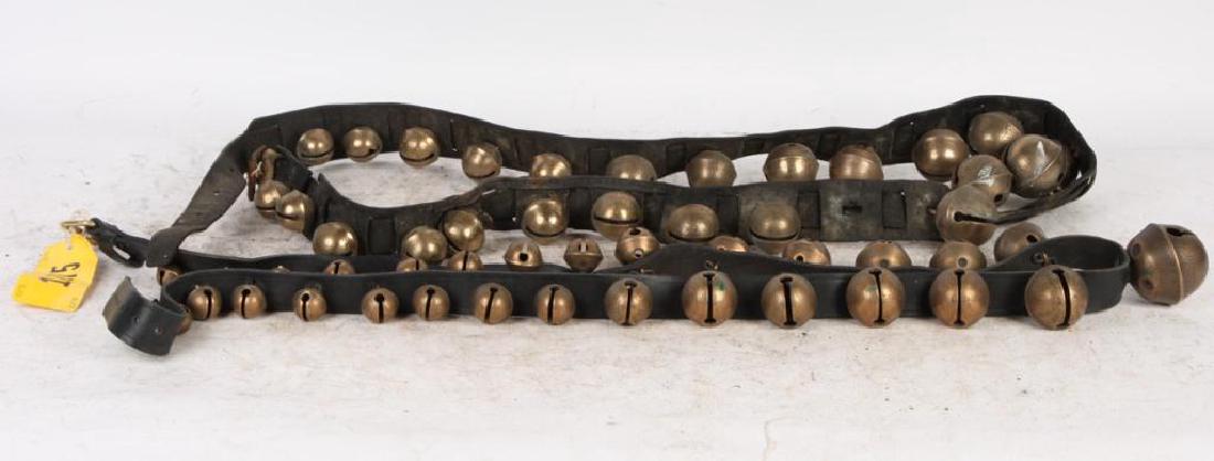 (2) BELTS OF GRADUATING BRASS PETAL SLEIGH BELLS (1 of 5)