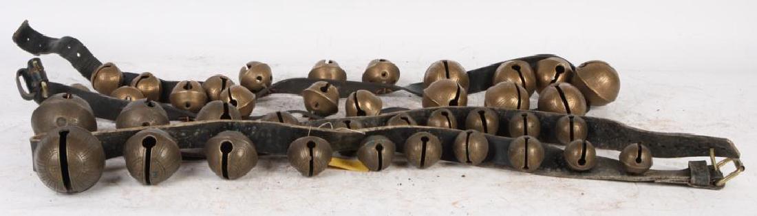 (2) LARGE BELTS OF GRADUATING BRASS PETAL BELLS (1 of 6)