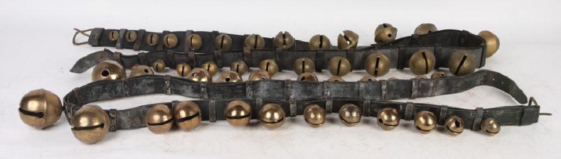 (2) LARGE BELTS OF GRADUATING BRASS PETAL BELLS (1 of 6)