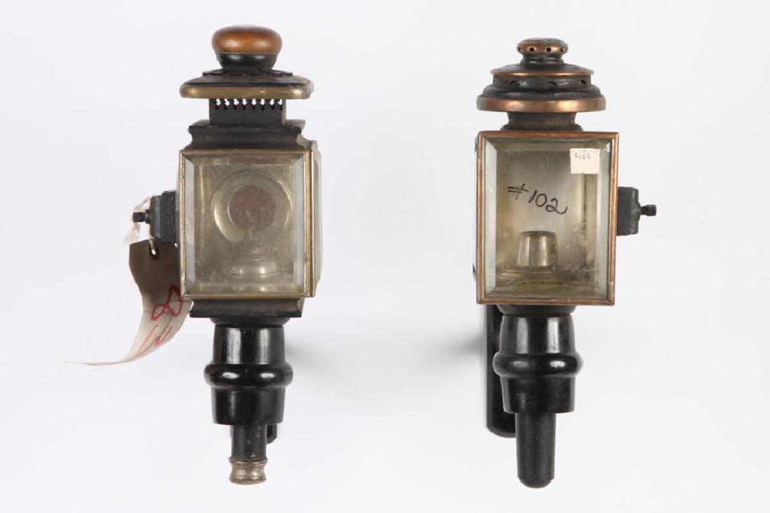 (4) CARRIAGE LAMPS: Including: Large pony, surrey, large brougham and a coach. Height 20 inches (and under)