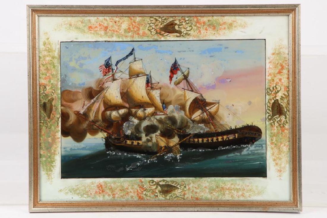 WAR OF 1812 REVERSE PAINTING ON GLASS (1 of 5)
