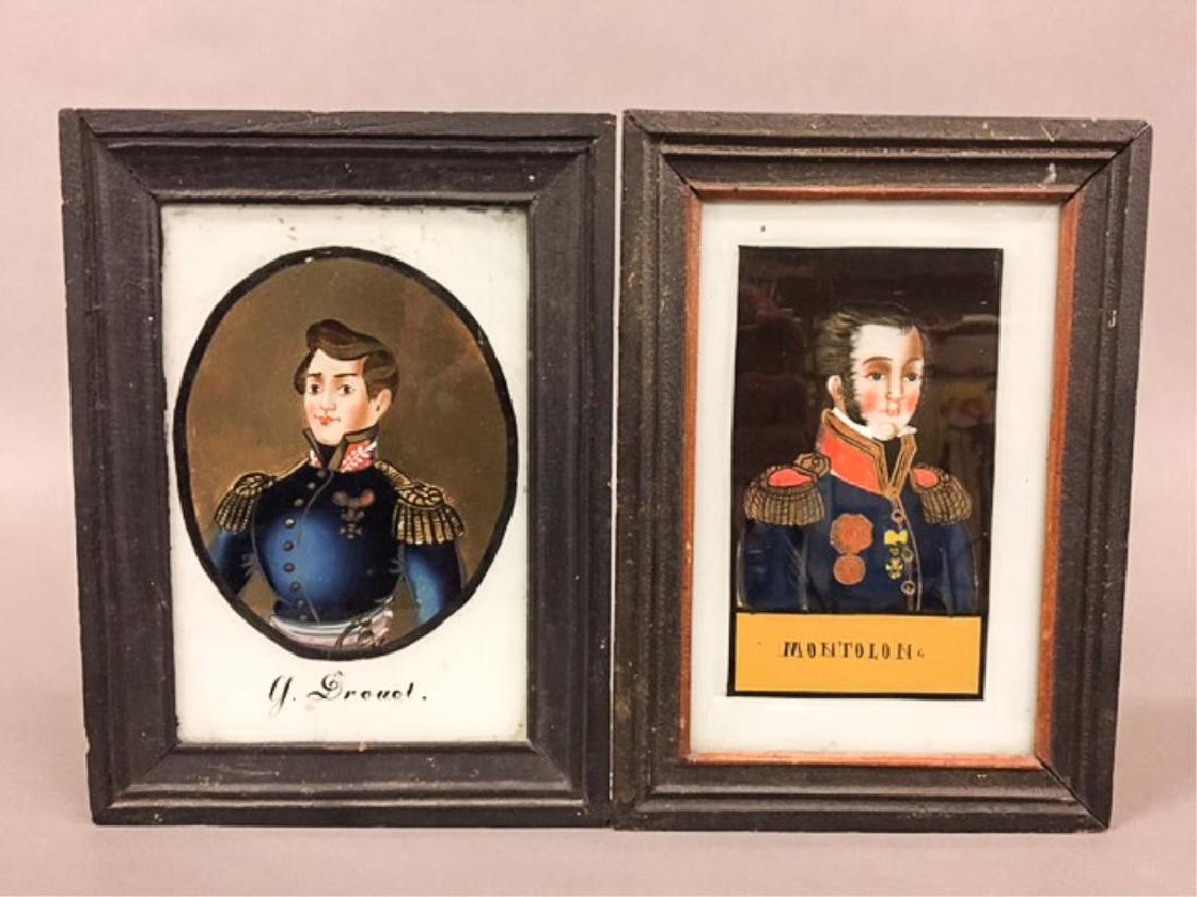 PAIR OF REVERSE PAINTINGS ON GLASS (1 of 7)