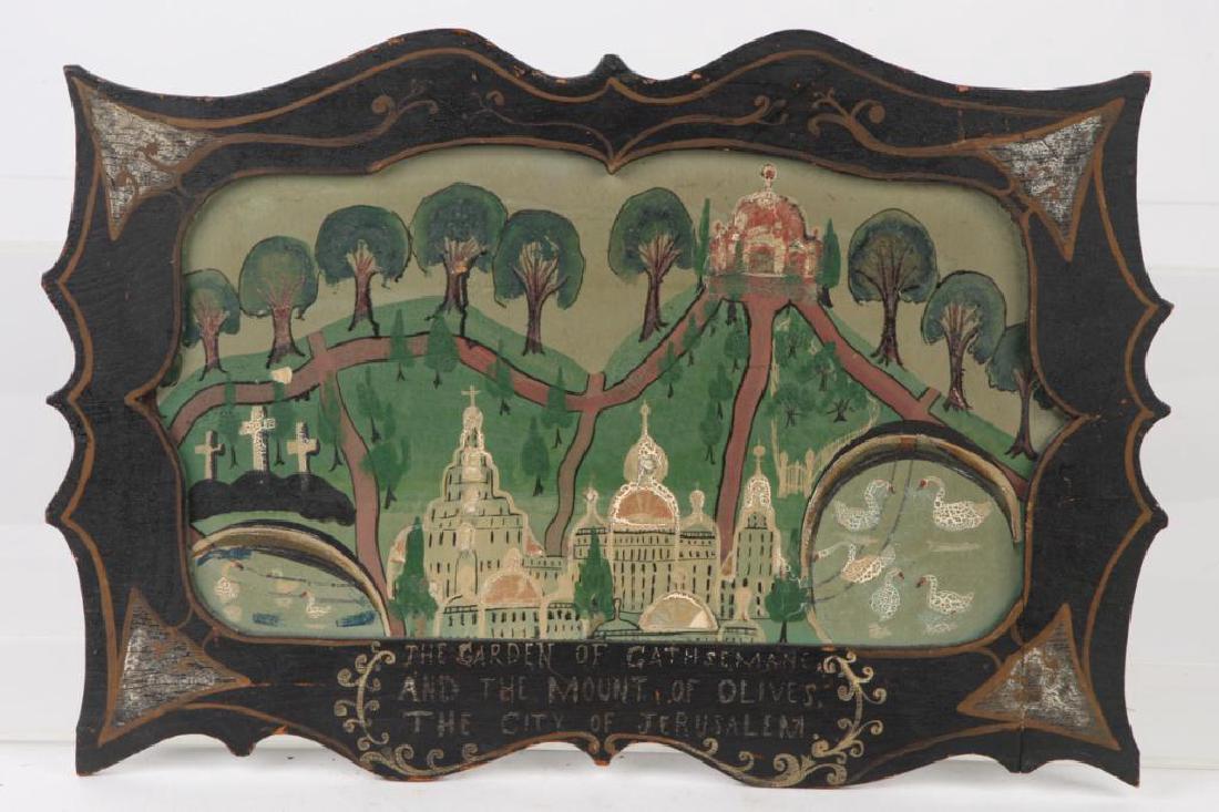 FOLK ART PAINTED PLAQUE OF JERUSALEM (1 of 6)