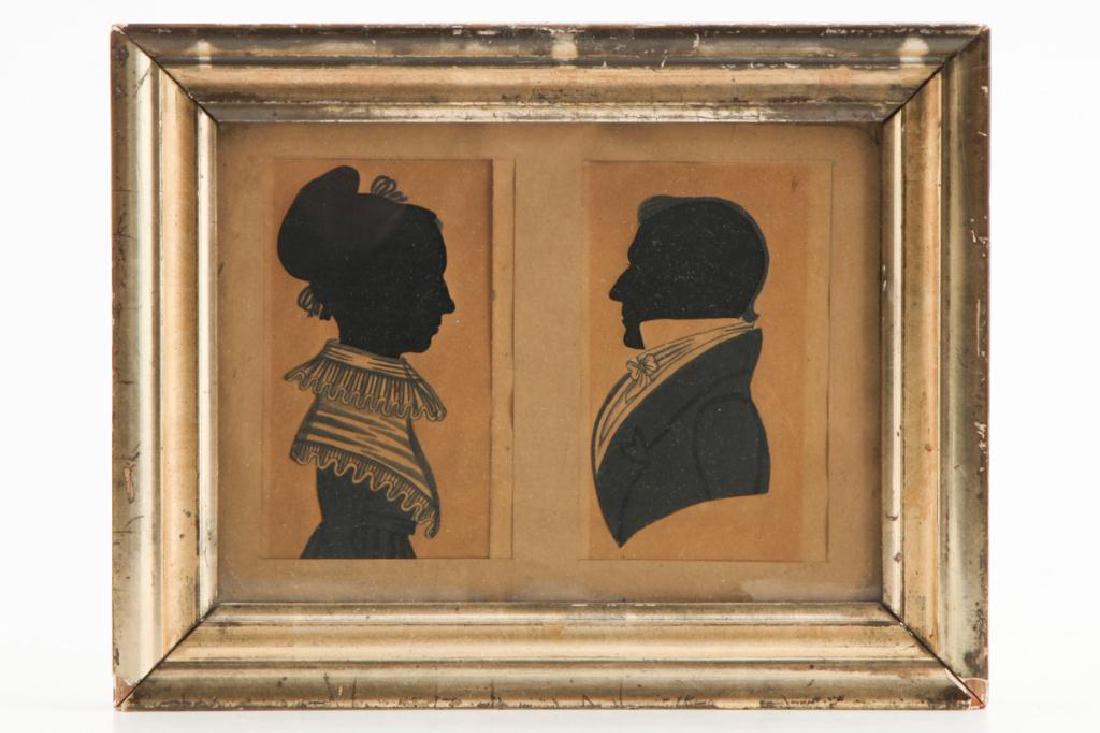 FOLK ART CUT PAPER DOUBLE PORTRAIT SILHOUETTE (1 of 5)