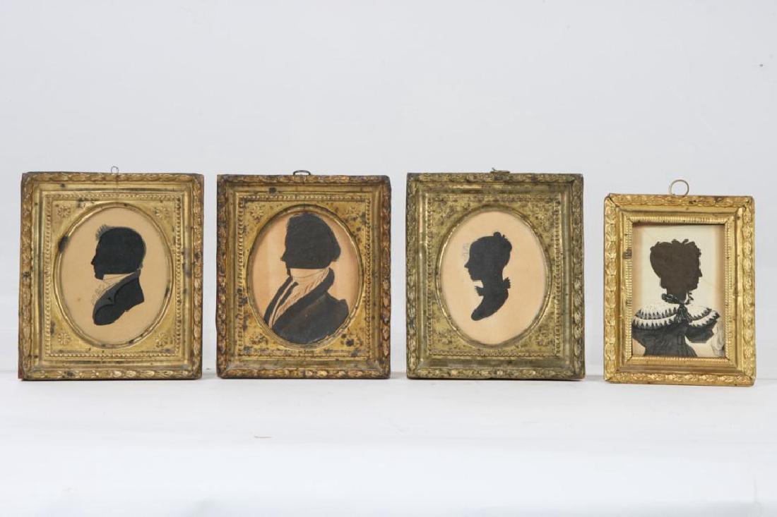 COLLECTION OF FOUR FOLK ART CUT PAPER SILHOUETTES (1 of 6)