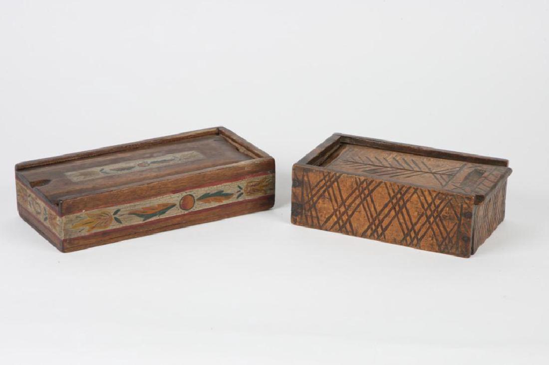 TWO (19thc ) DECORATED SPICE BOXES (1 of 7)