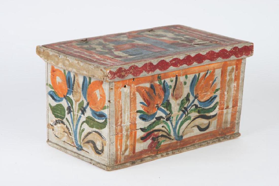 SCANDINAVIAN POLYCHROME BOX with TILL (1 of 9)