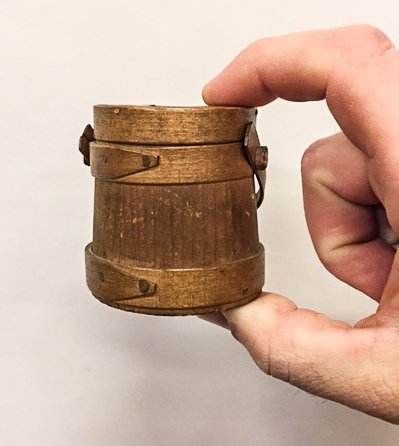 MINIATURE (19th c) FIRKIN SIGNED COTTON HERSEY (1 of 7)