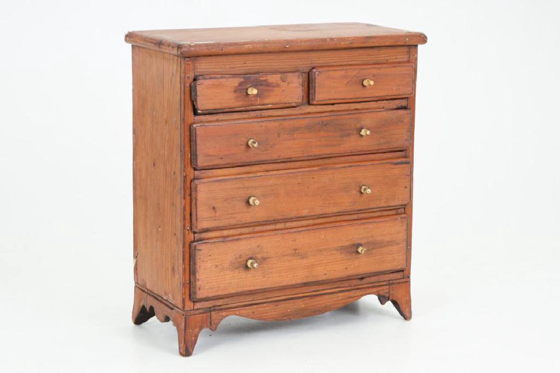 (18th / 19th c) MINIATURE CHEST OF DRAWERS (1 of 3)