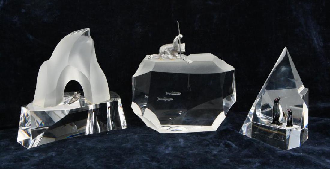 (3) GLASS AND CAST METAL ARTIC THEMED SCULPTURES (1 of 7)