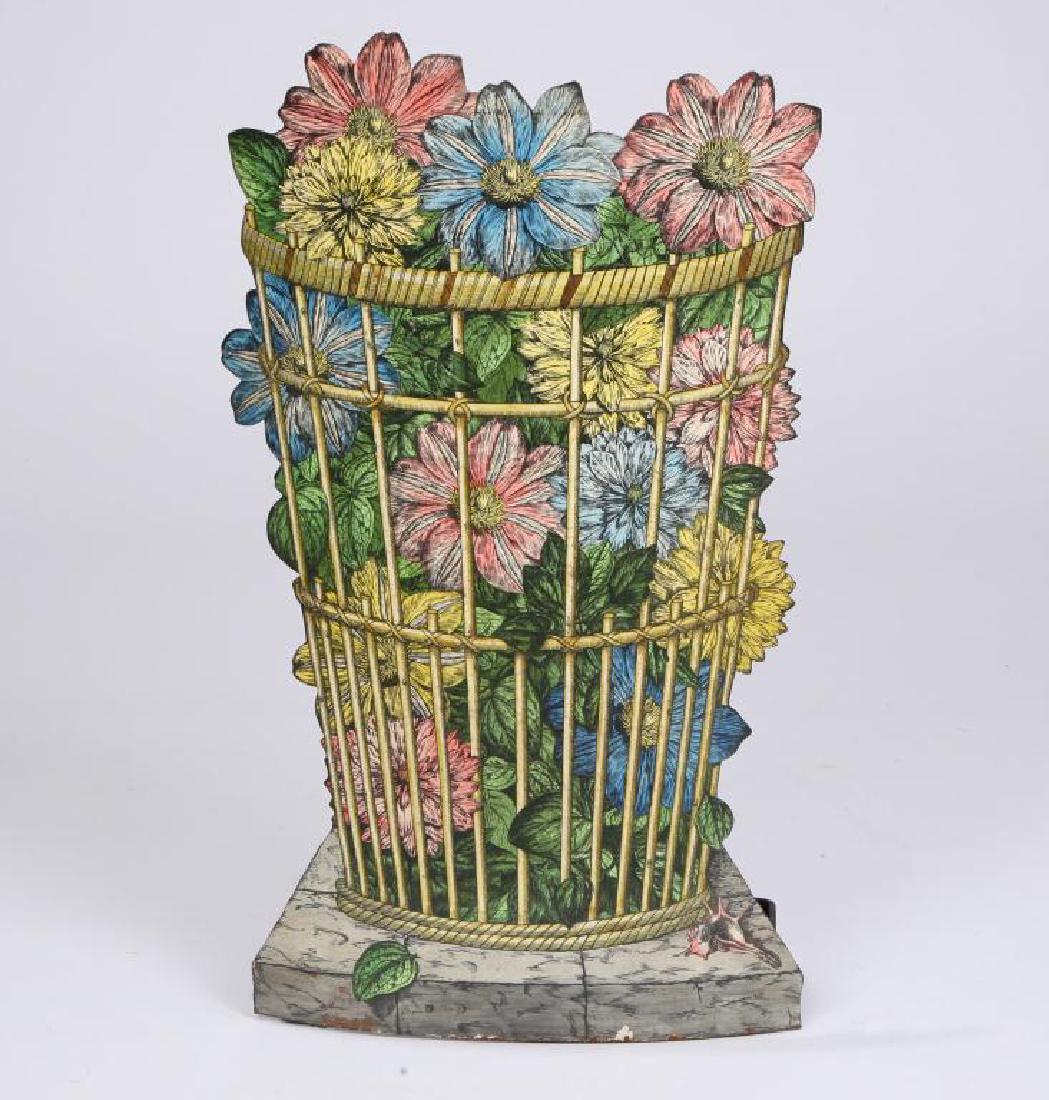 UNUSUAL UMBRELLA STAND WITH ENAMELLED BOUQUET (1 of 4)
