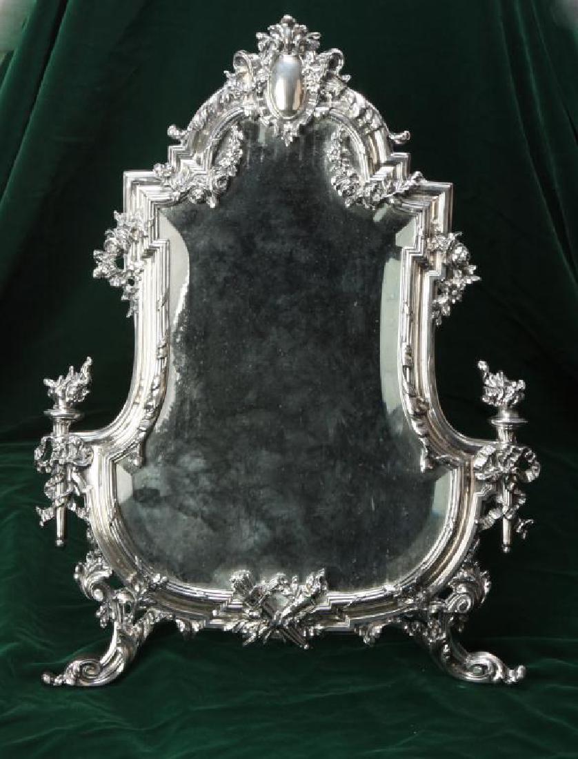 RENNAISSANCE REVIVAL TABLE MIRROR w/ HINGED STAND (1 of 5)