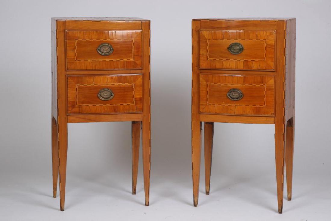 PAIR OF (18th c) CONTINENTAL (2) DRAWER STANDS (1 of 6)