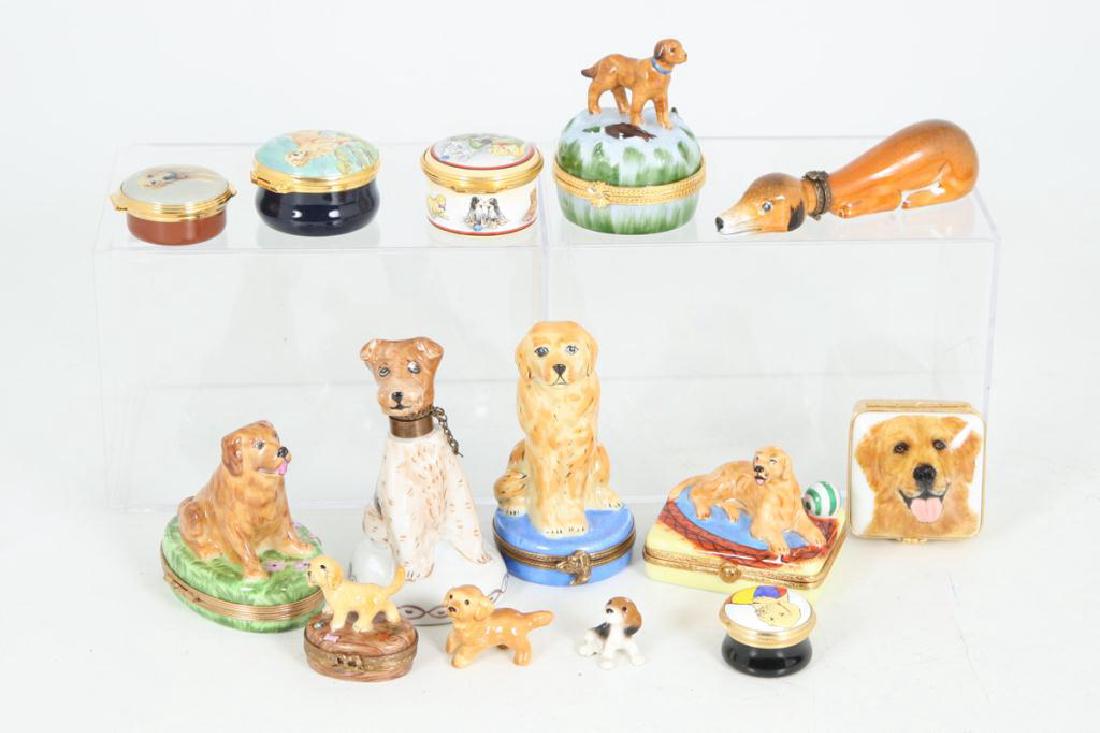 (14) PORCELAIN & ENAMEL FIGURINES AND BOXES (1 of 4)