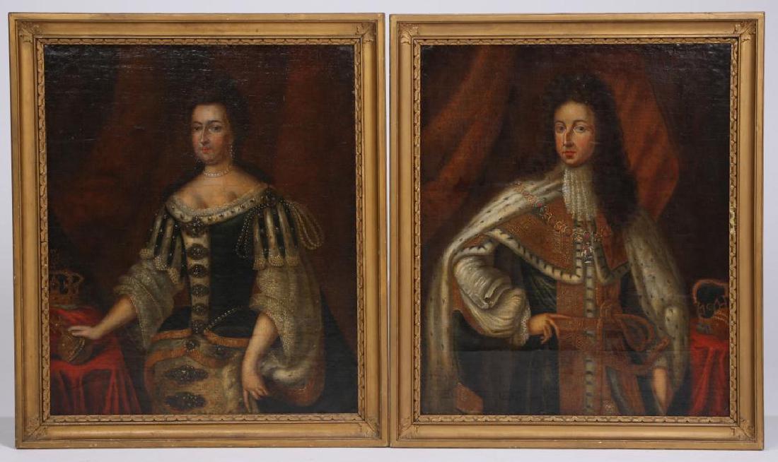 (18th c) PORTRAITS OF KING WILLIAM AND MARY (1 of 10)