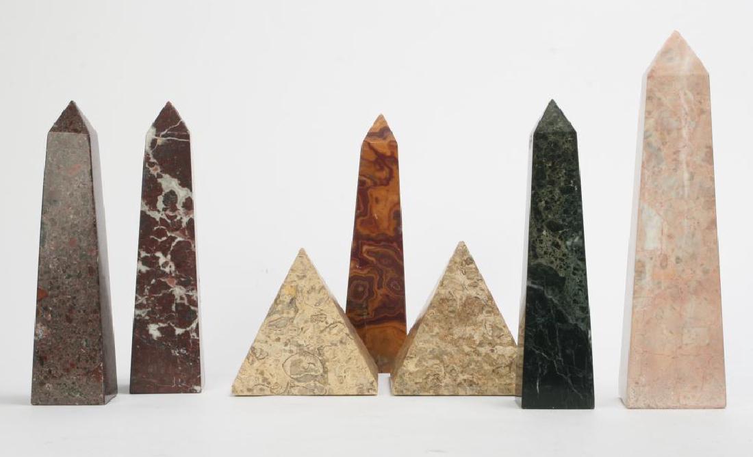 (5) STONE SPECIMEN OBELISKS and (2) PYRAMIDS (1 of 7)