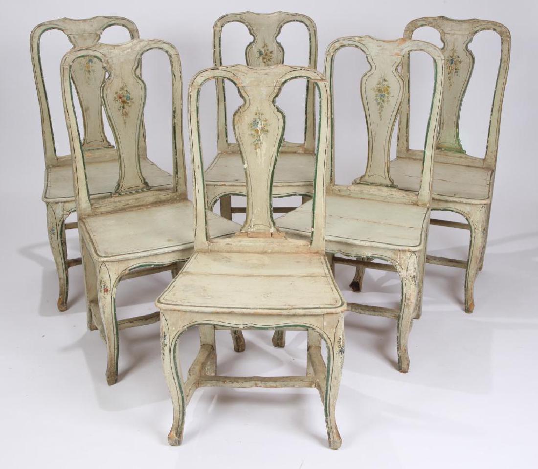 SET OF (6) FRENCH PROVINCIAL SIDE CHAIRS (1 of 7)
