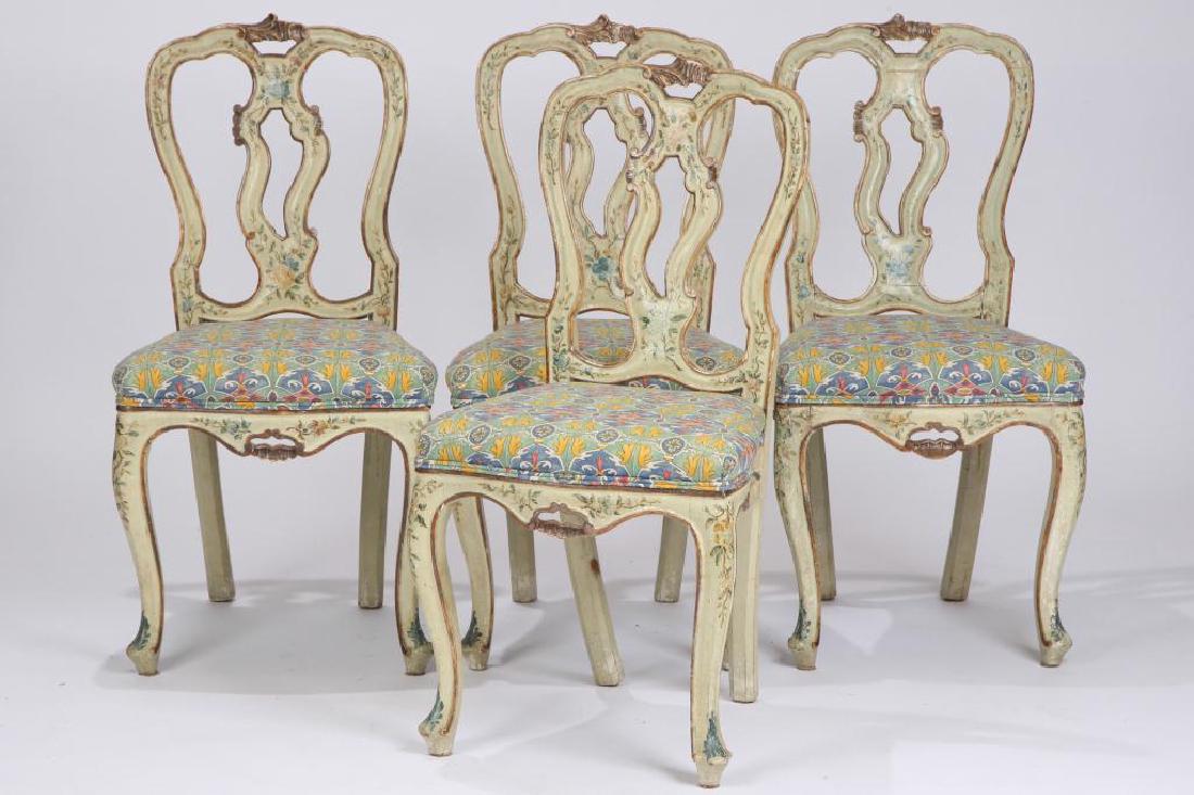 SET OF (4) FRENCH PROVINCIAL SIDE CHAIRS (19th c) (1 of 7)