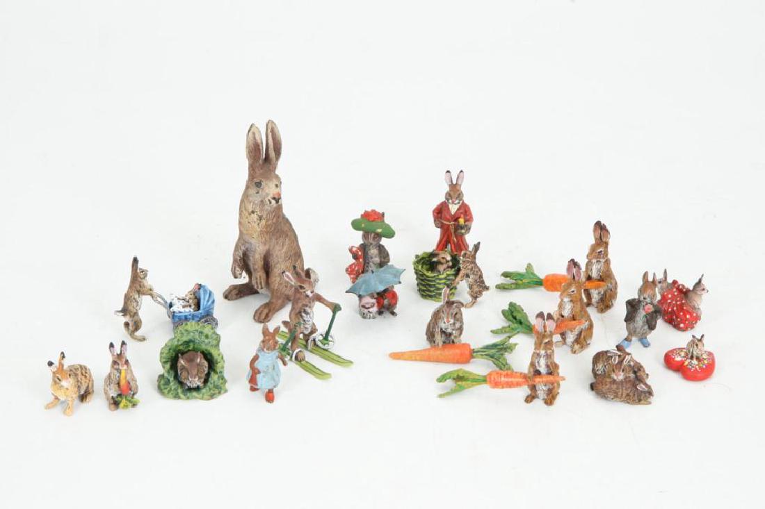 (19) AUSTRIAN COLD PAINTED BRONZE RABBITS (1 of 3)