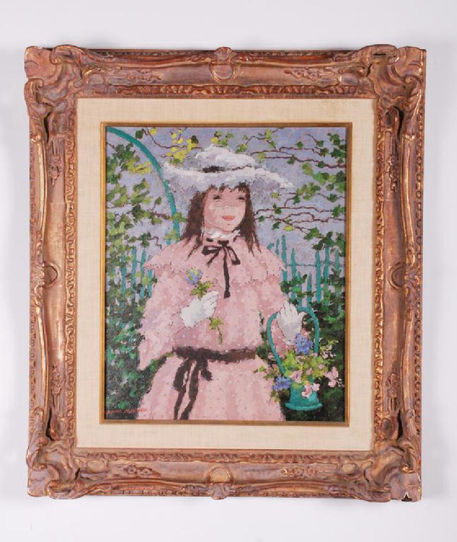 SUZANNE EISENDIECK (1908-1998): "Petite Fille d'Honneur" oil on canvas 18 x 15 inches, framed 27 x 24 inches (overall)