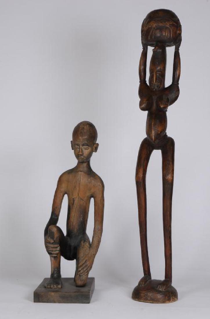(2) HAND CARVED ETHNOGRAPHIC FERTILITY FIGURES (1 of 12)