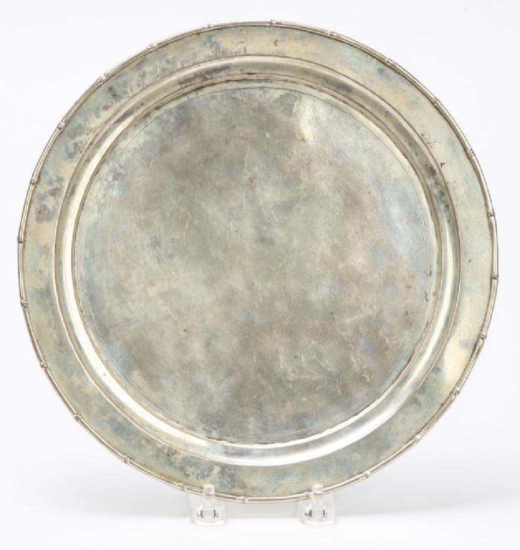 STERLING SILVER TRAY WITH BAMBOO RIM (1 of 10)