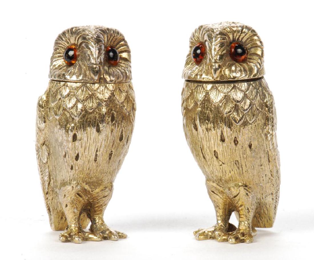 TIFFANY & CO STERLING SILVER OWL SALT & PEPPERS (1 of 5)