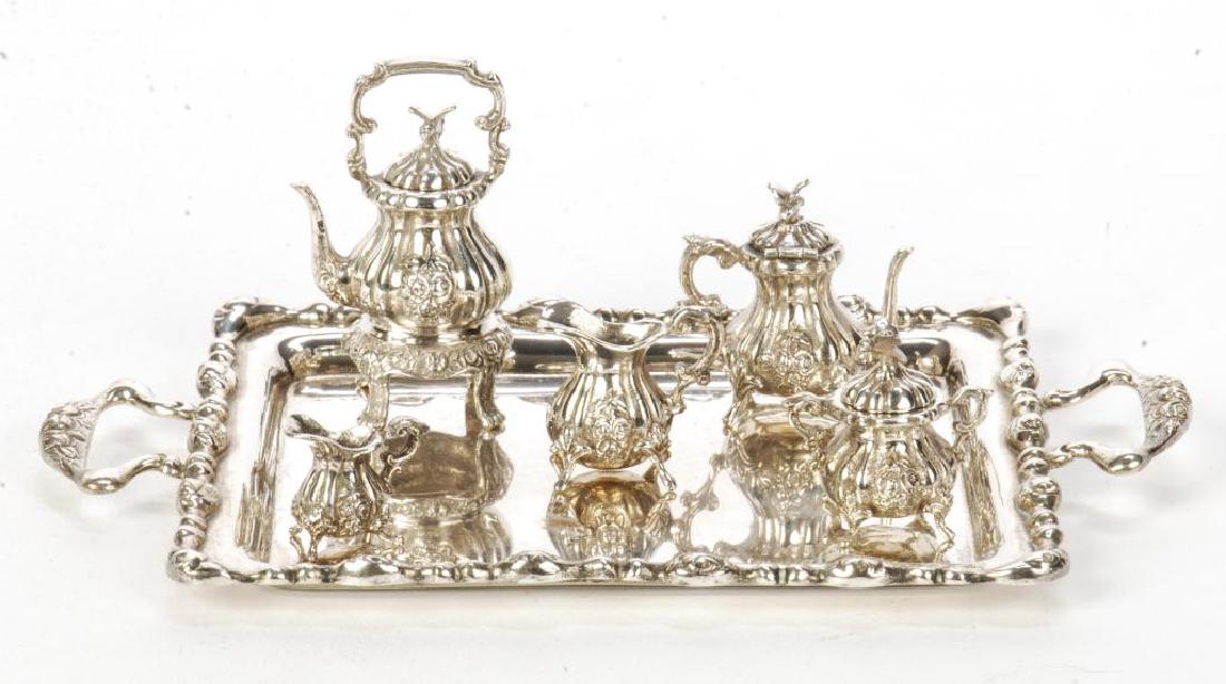 (6) PIECE MINIATURE STERLING SILVER TEA SERVICE (1 of 6)