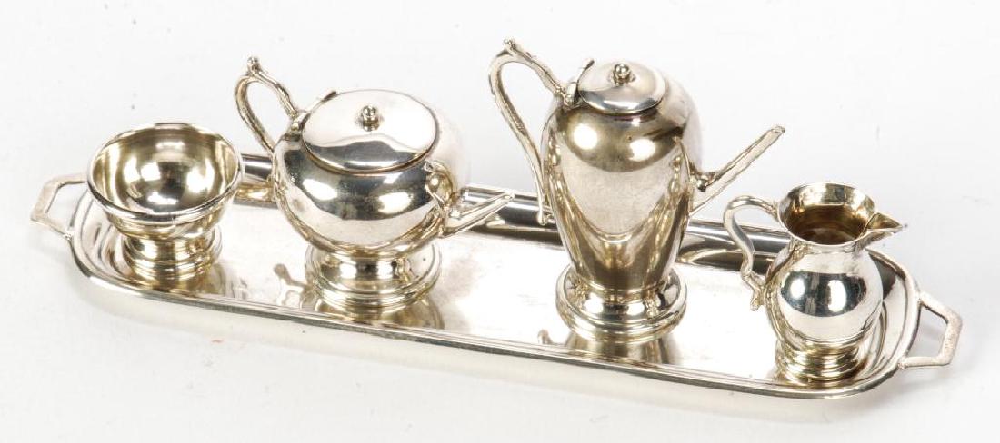 5) PIECE STERLING SILVER MINIATURE ENGLISH TEA SET (1 of 6)