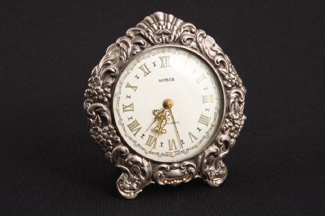 SEMCA SWISS MADE 7 JEWEL TRAVEL CLOCK (1 of 6)