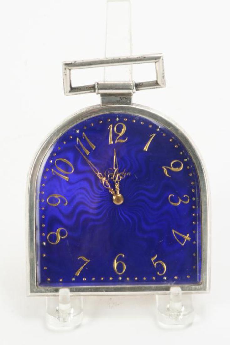 GUBELIN SWISS 8 DAY CLOCK WITH COBALT DIAL (1 of 3)