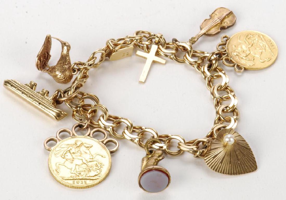 14k GOLD BRACELET with CHARMS (1 of 6)