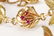 PAIR OF 14k GOLD PINK AND BLUE SAPPHIRE BRACELETS - 8