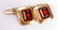 PAIR OF 18K GOLD CUFF LINKS SET w/ YELLOW GARNETS