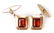 PAIR OF 18K GOLD CUFF LINKS SET w/ YELLOW GARNETS - 3