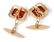 PAIR OF 18K GOLD CUFF LINKS SET w/ YELLOW GARNETS - 4